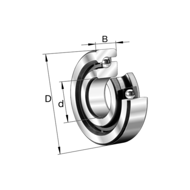 Axial angular contact ball bearing Series: 7603..-TVP